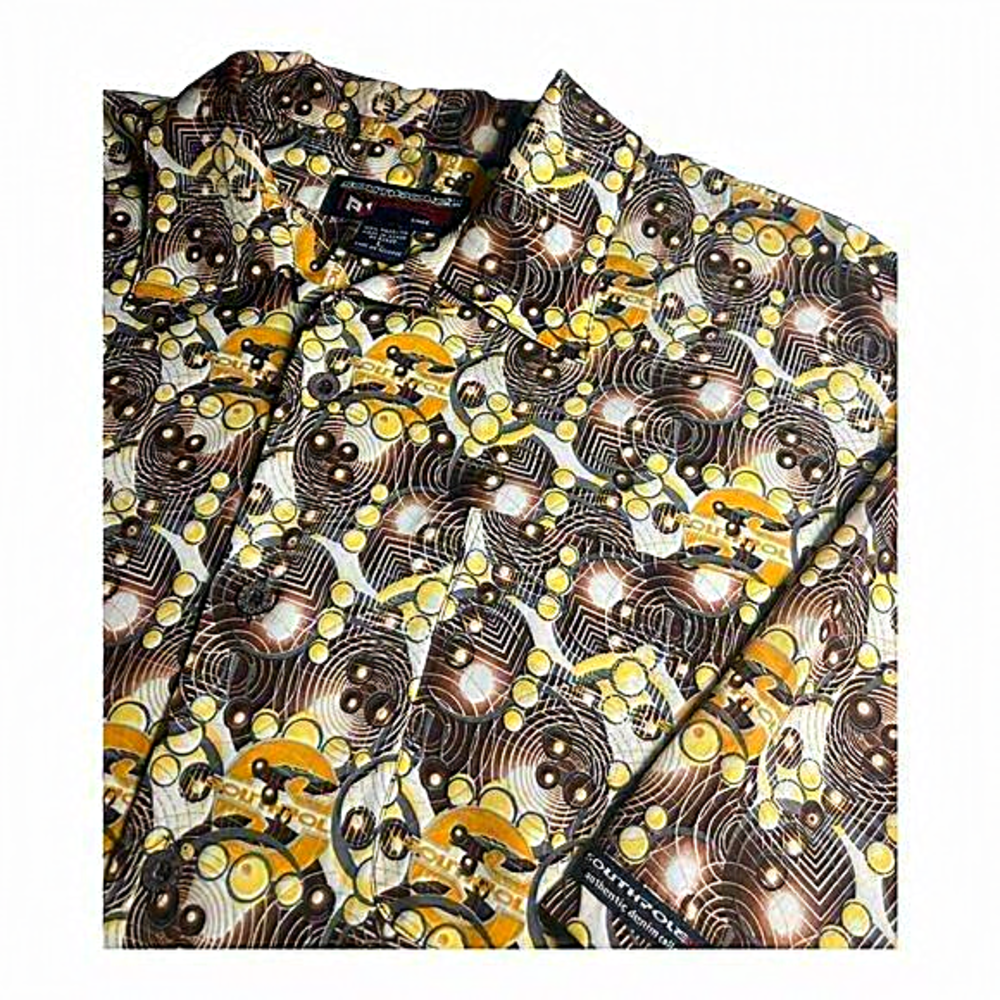 SouthPole Y2K Men's Button Up Shirt Large Baggy Silky Feel (see measurements)